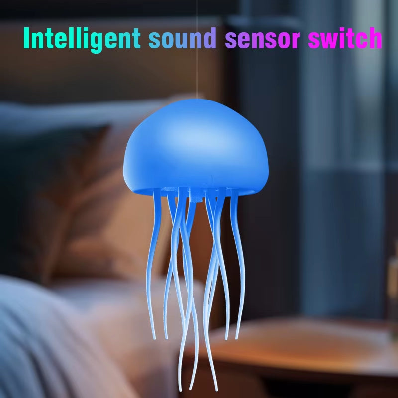 Smart Voice-Controlled Jellyfish Lamp Hanging Rope Suspension Atmosphere Night Light Colorful Tentacles Dreamy Creative Lamp